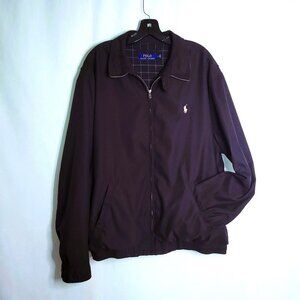 Polo Ralph Lauren Jacket Mens 2XL Black Harrington Plaid Lined Full Zip Vintage